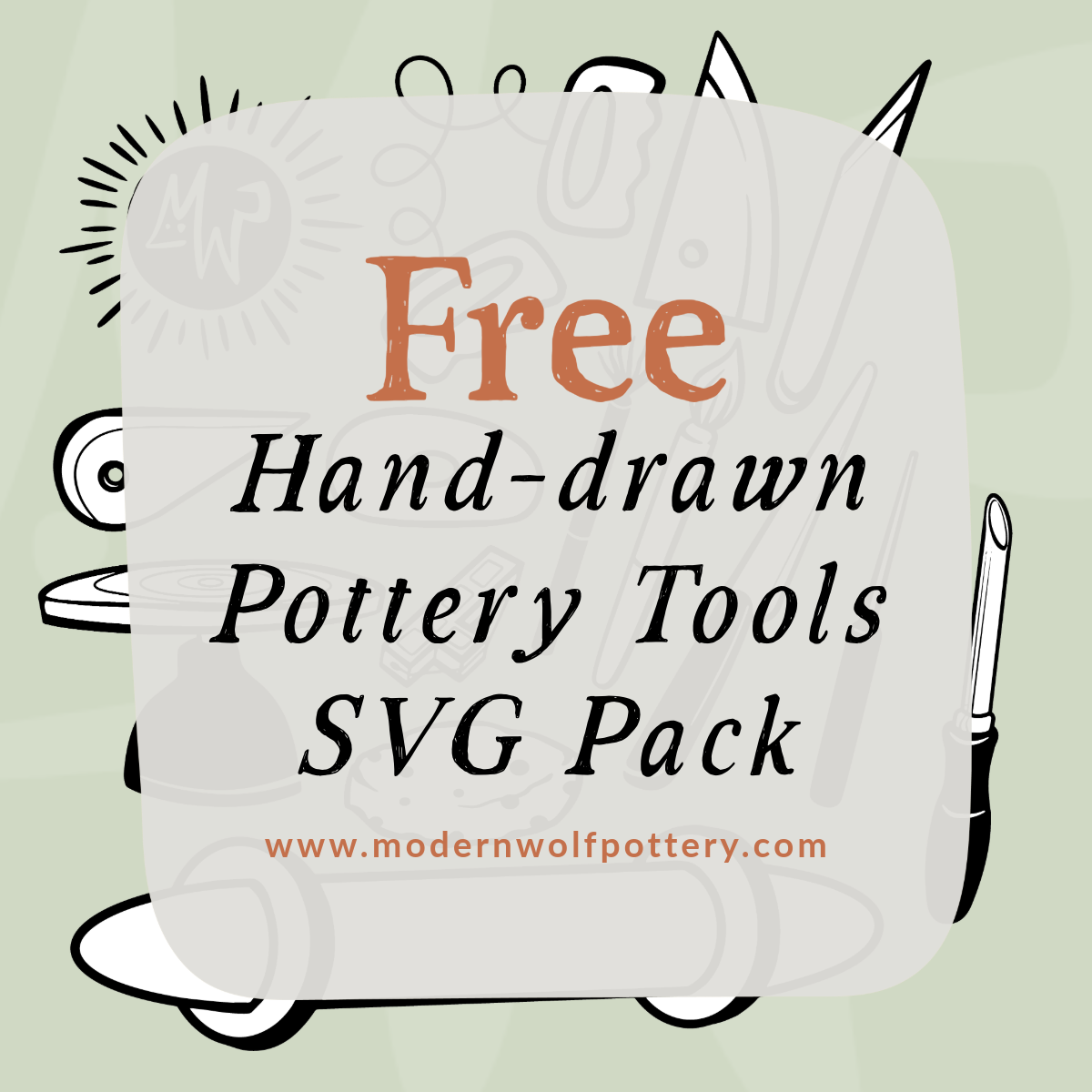 Free Hand-drawn Pottery Tools Set