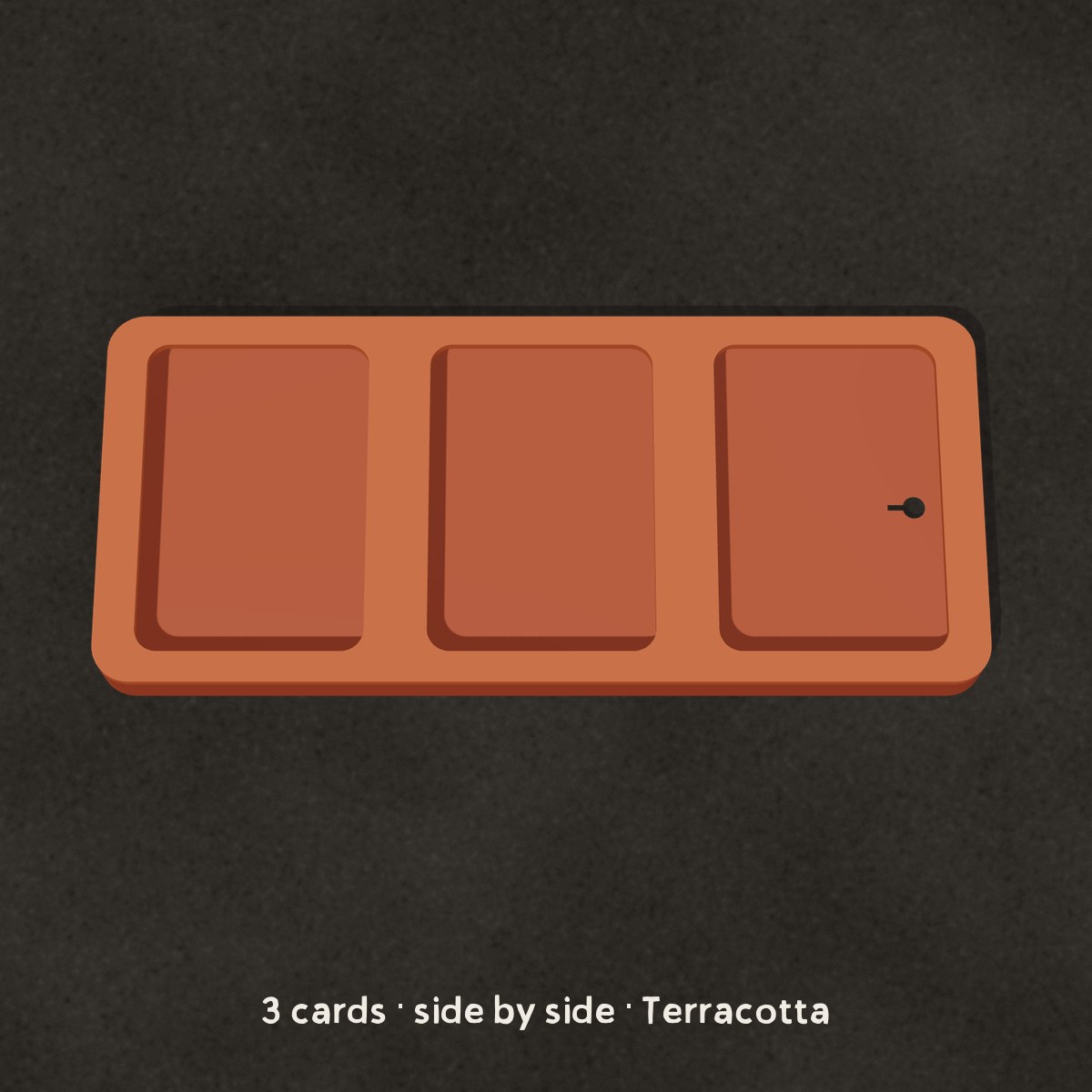 Terracotta three-card ATC display frame, cards side by side