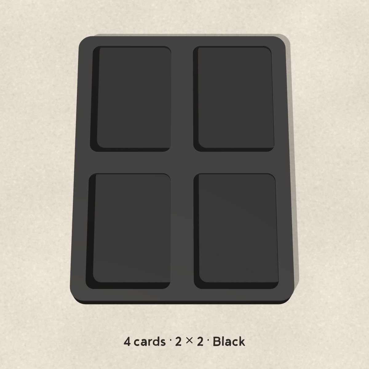 Black four-card 2 by 2 ATC display frame with rounded corners