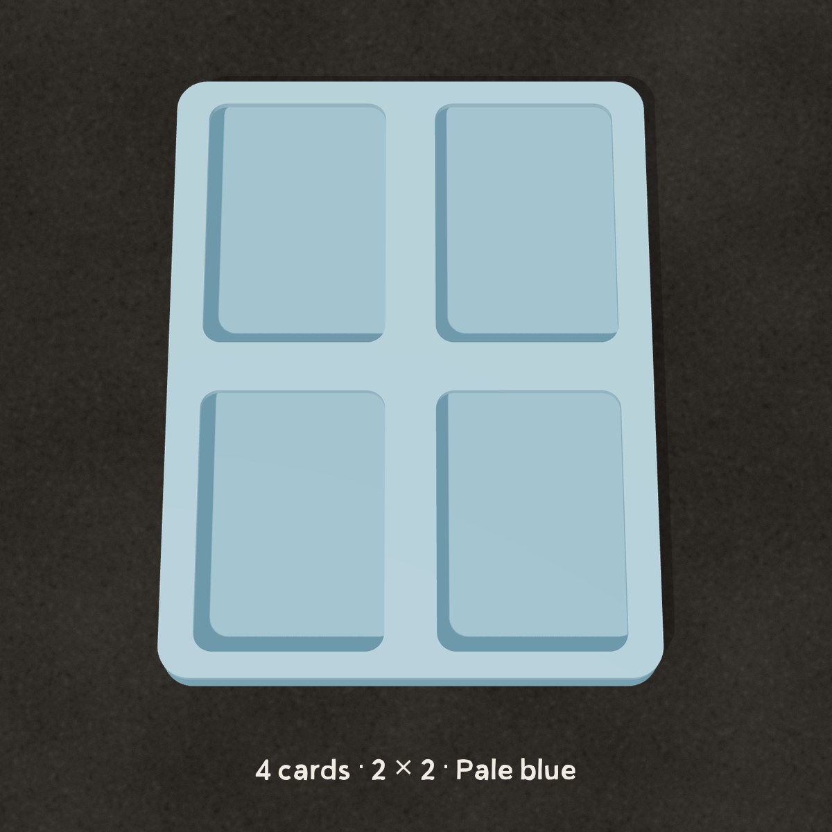 Pale blue four-card 2 by 2 ATC display frame with rounded corners