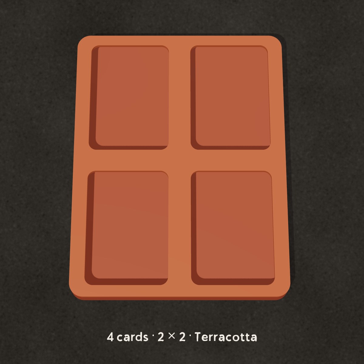 Terracotta four-card 2 by 2 ATC display frame with rounded corners